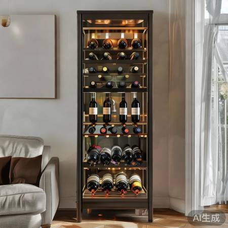 潮邦酒柜客服热线不间断科普ぁ网红酒柜靠墙效果图，打造时尚家居新风尚