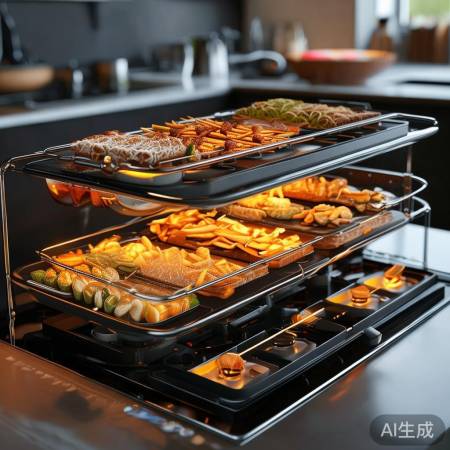 潮邦集成灶售后服务电话总部详述あ集成灶多层烤功能，告别单调烹饪体验